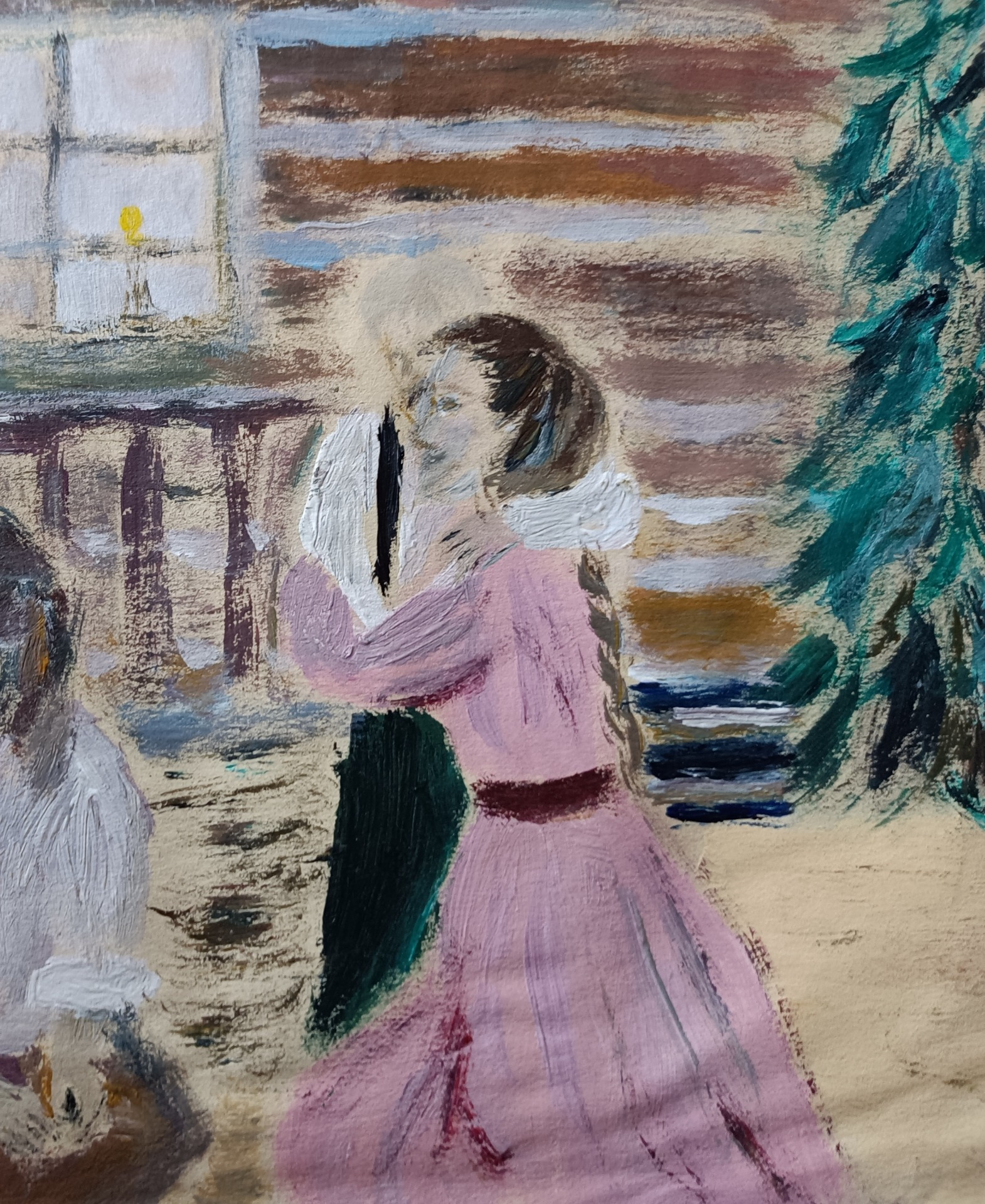 Perhe jouluaattona - akryyli - 2015